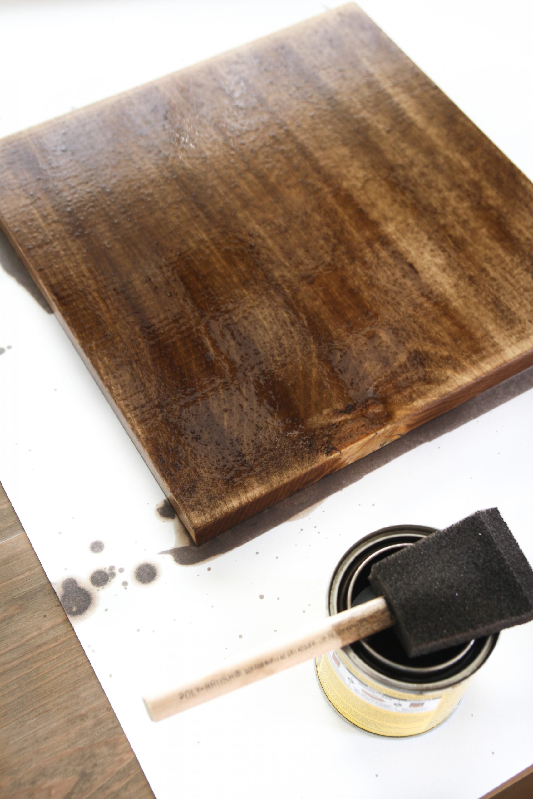 staining wood chargers