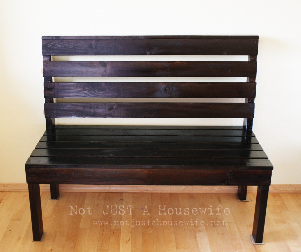 dark brown wood bench
