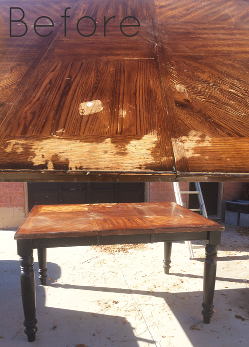 old table before makeover